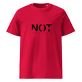 red i am not for everyone womens tshirt displayed on a white background with bold black im not for everyone text across the chest minimal statement streetwear design by iron and velvet 62